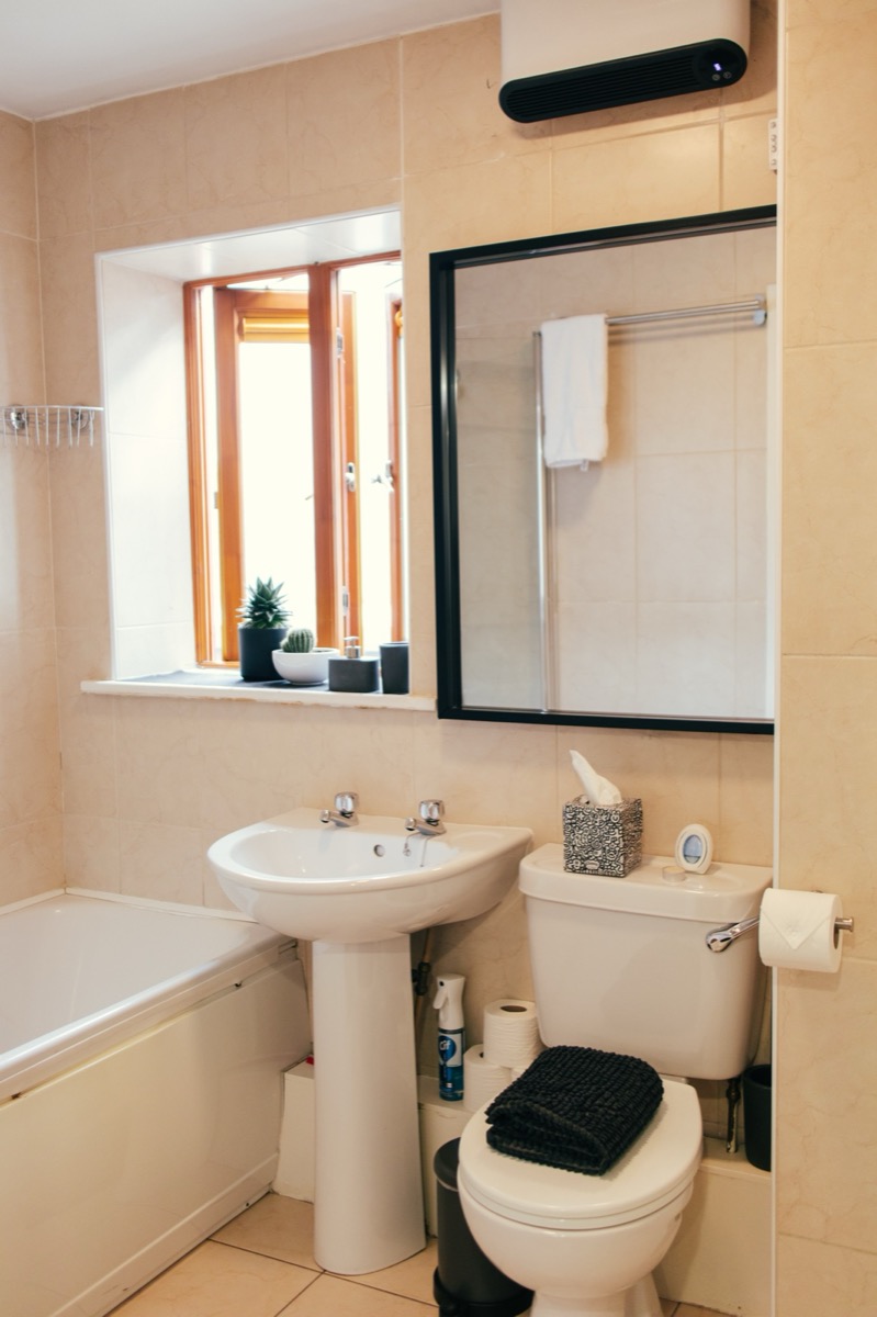 Bathroom after: finished room ready for guests